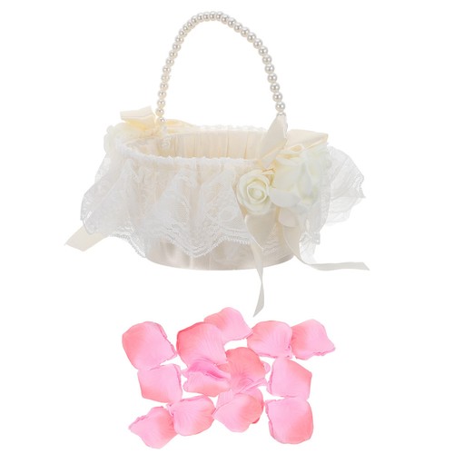 Flower girl basket with - flower,