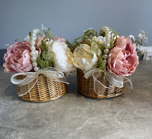 Wedding flower girl wicker - 2x,