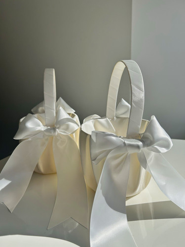 White satin wedding flower - white,