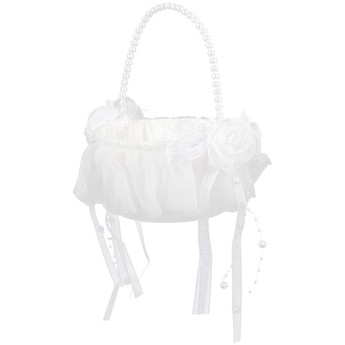 Portable white wedding basket - portable,