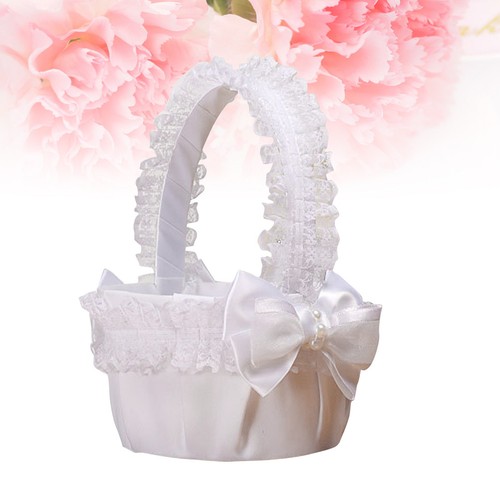 White wedding basket reusable - wedding,