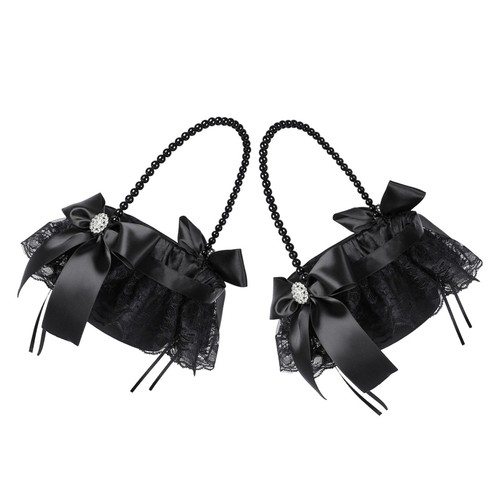 2pcs black flower - 2pcs, basket