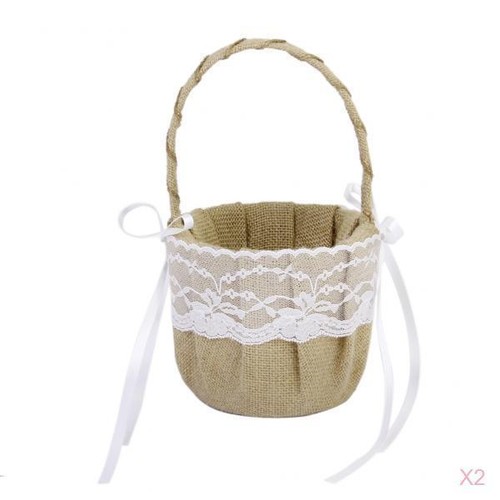 2pcs burlap jute bowknot - burlap,