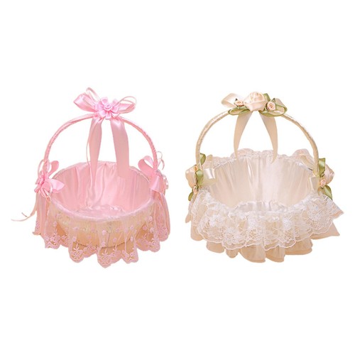 Flower girl basket bowknot - flower,