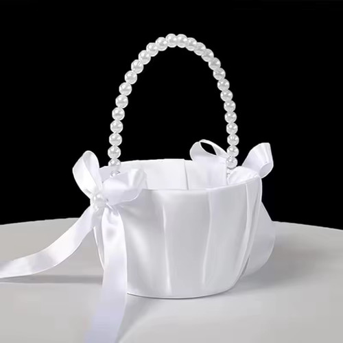 Flower girl basket white - flower, girls