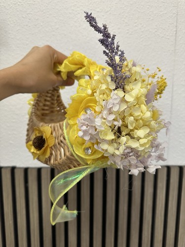 Flower basket yellow - flower,