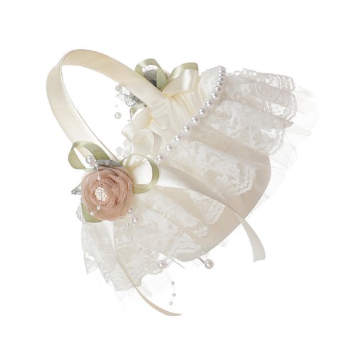 Flower girl basket pearls - girl,