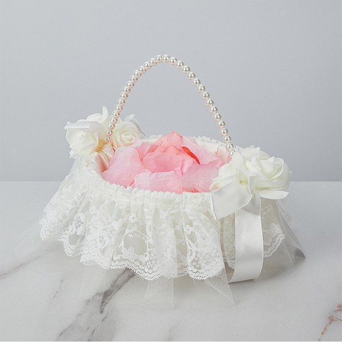 Wedding basket bridesmaid lace - basket,
