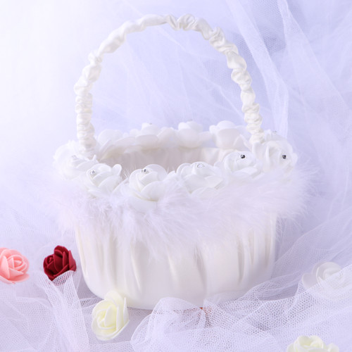 Wedding basket white bubble - basket,