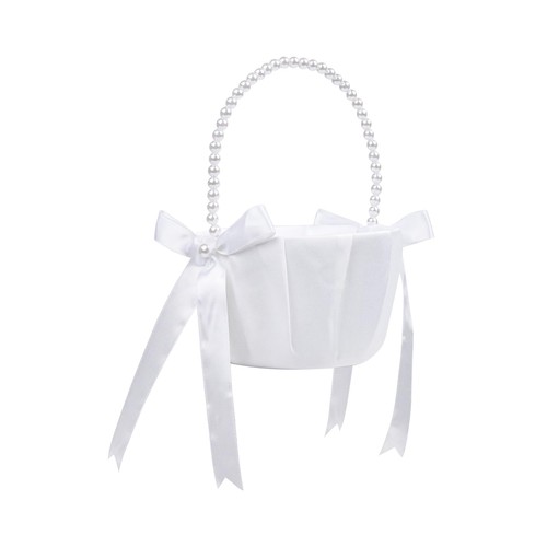 White flower girl basket with - girl,