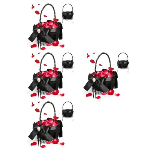4pcs wedding black flower - black,
