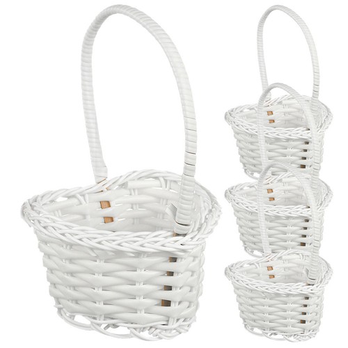 White reusable plastic woven - white,