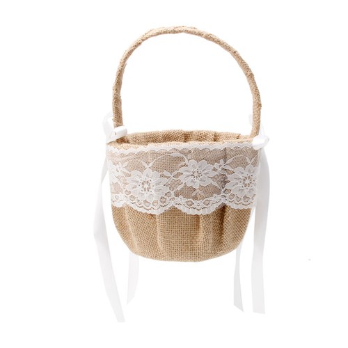 Burlap wedding baskets linen - burlap,