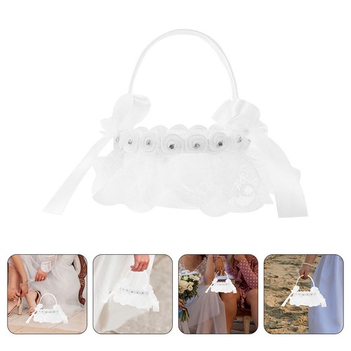Reusable lace wedding basket - reusable,