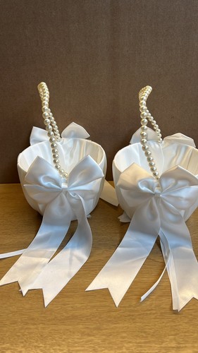 Flower girl baskets - baskets, pearl